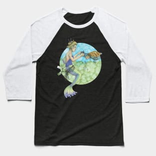 Mermaid and Sea Turtle Baseball T-Shirt